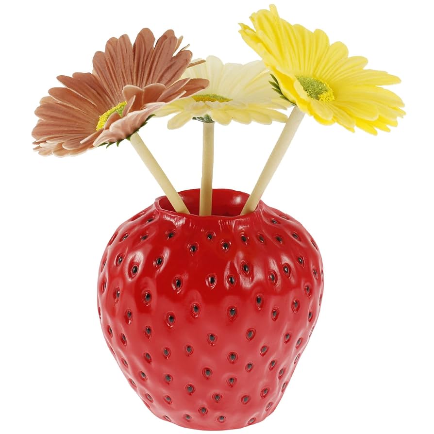 花瓶・フラワースタンド FRUITS VASE strawberry L L AmeLIFE Amazon.com: DN DECONATION Pink Strawberry Vase for Flower